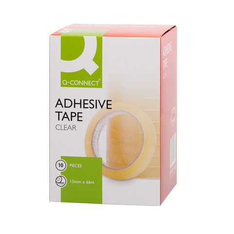 Nastro adesivo trasparente in PP Q-Connect - conf. 10 pezzi - 15 mm x 66 m - KF01788